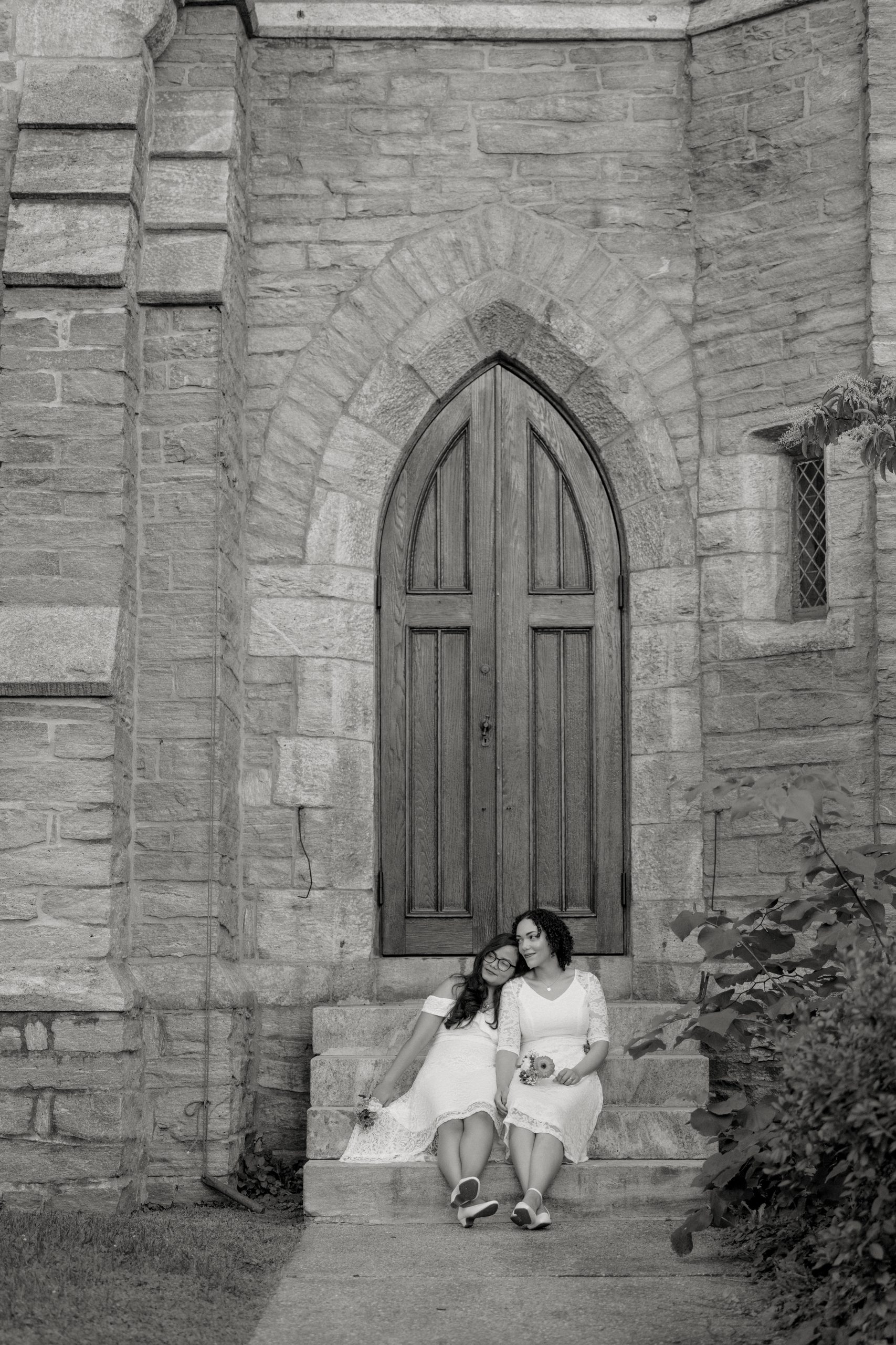 Lorena and India during their New England elopement, photographed by Erin of Boston